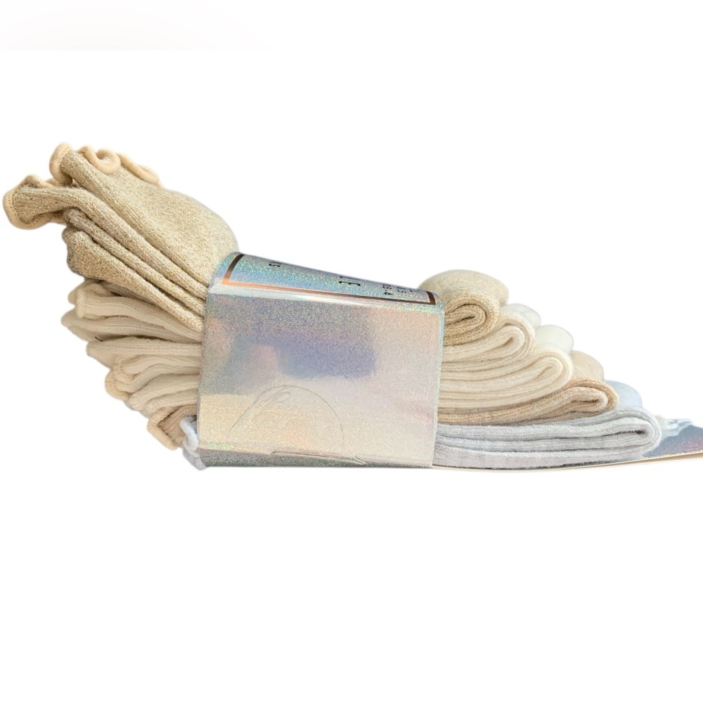 Anne Cole Kids Crew Socks - Gold and Cream Set - Picture 3 of 4